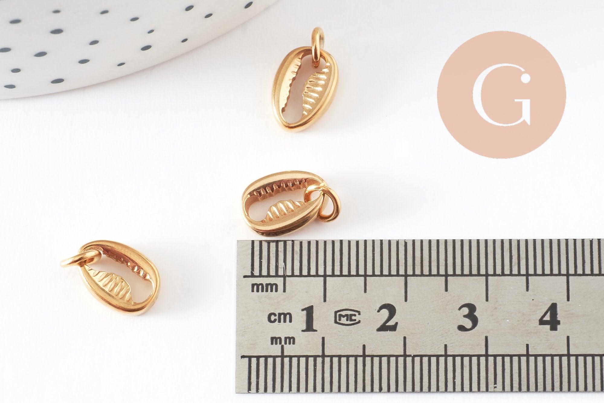 Gingerlily breloque cauri acier doré 11,5mm x1