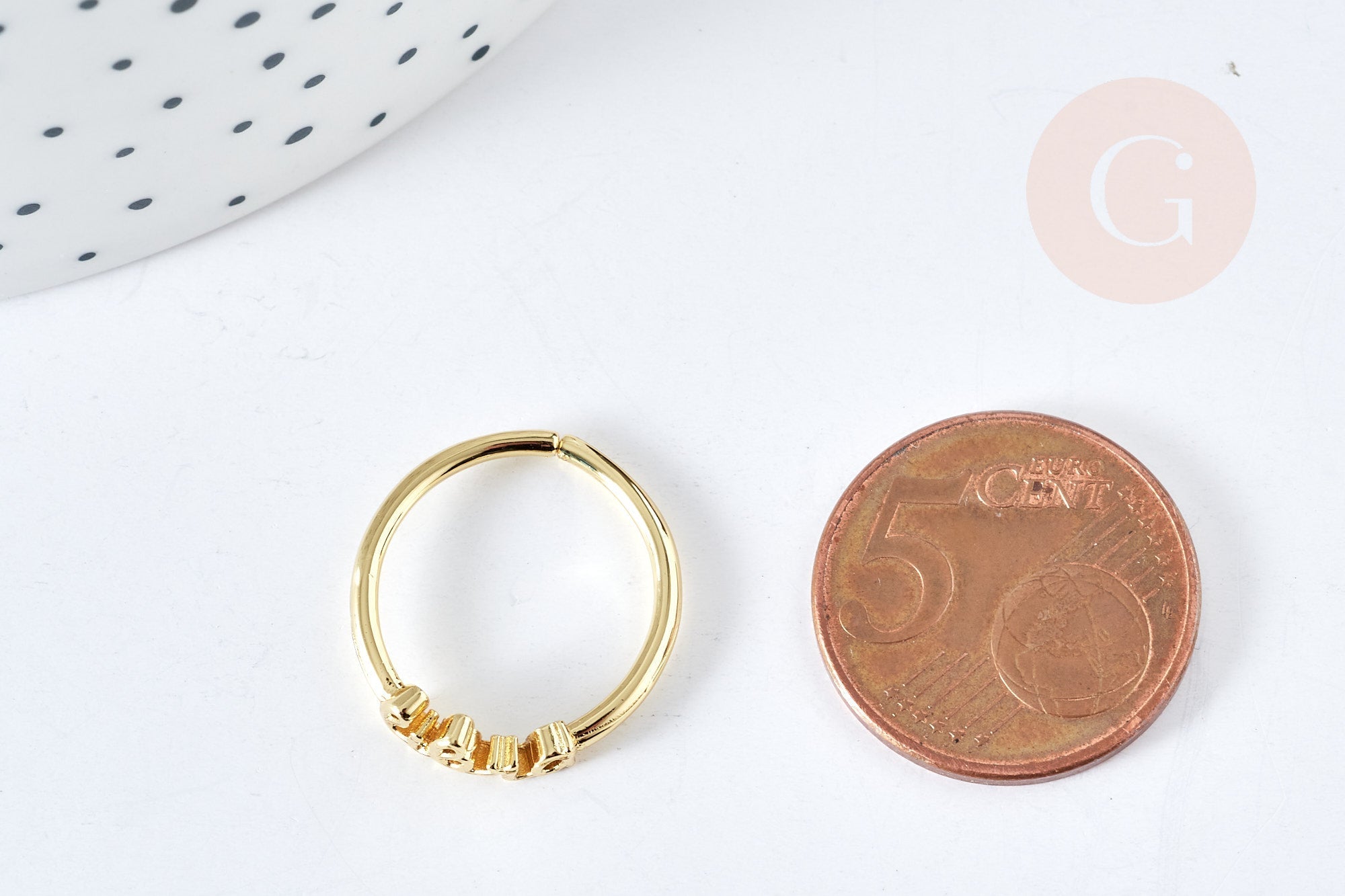 Gingerlily Bague Signe Astrologique Laiton Doré 17,5mm x1