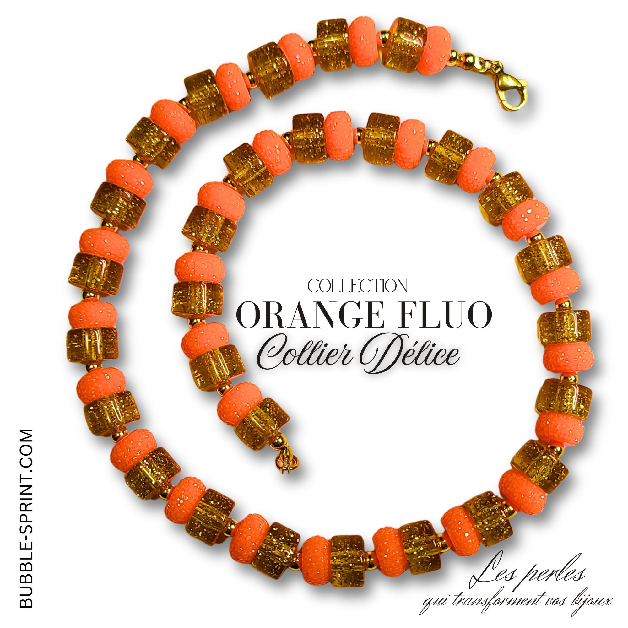 ARTSHOP Délice collier glitter orange fluo 48cm kit
