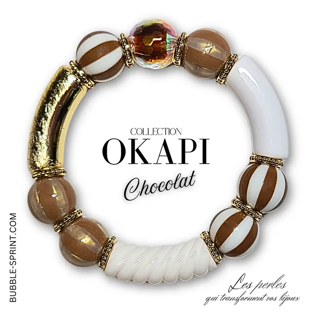 ARTSHOP Kit bracelet OKAPI chocolat perles assorties