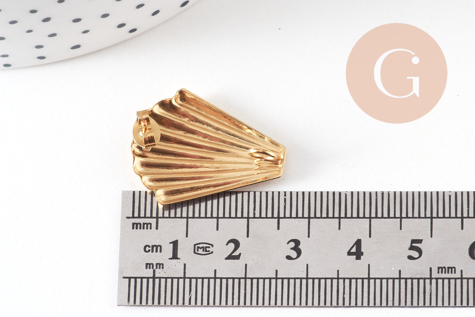 Gingerlily Pendentifs G10756 clous coquillage doré 26mm la paire