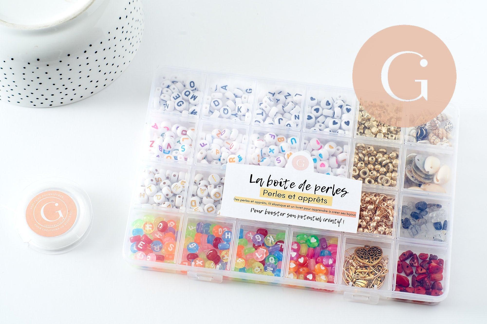 Gingerlily Kits G9712 kit création bijoux perles lettres avec boîte