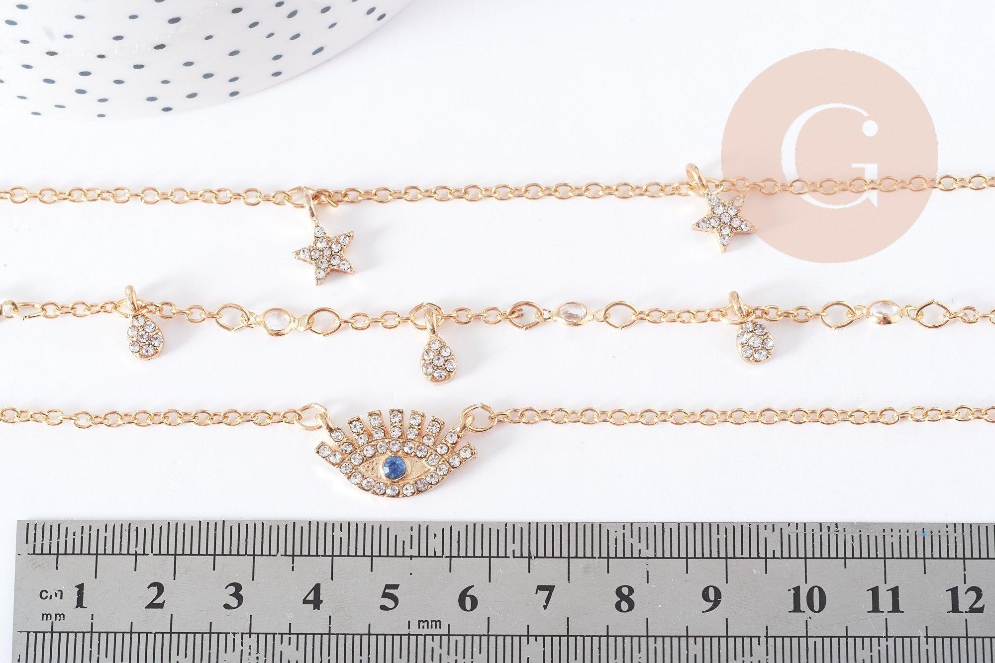 Gingerlily Collier triple rangs mauvais œil zamak doré