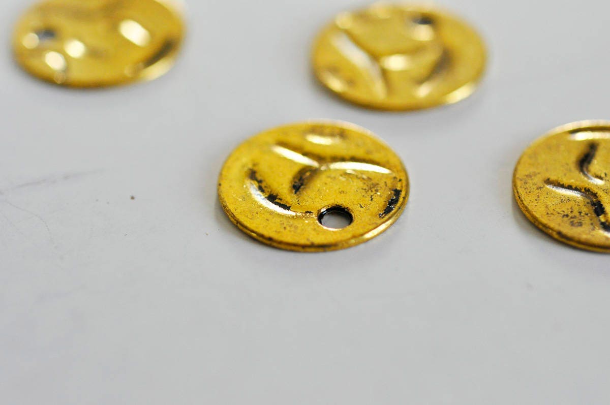 Gingerlily Pendentifs DIY médaille ronde dorée 19mm x5