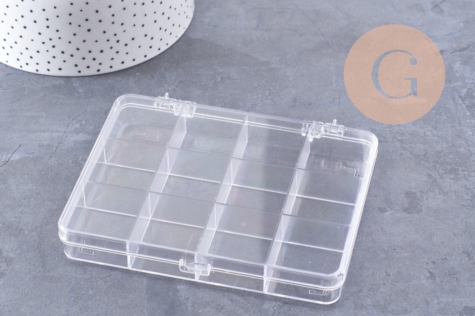 Gingerlily Boîte rangement perles plastique 12 cases 13cm