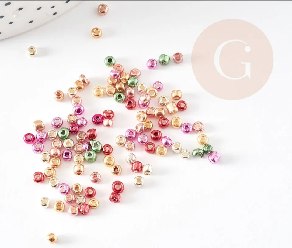 Gingerlily Perles rocaille verre multicolore 3mm 10gr