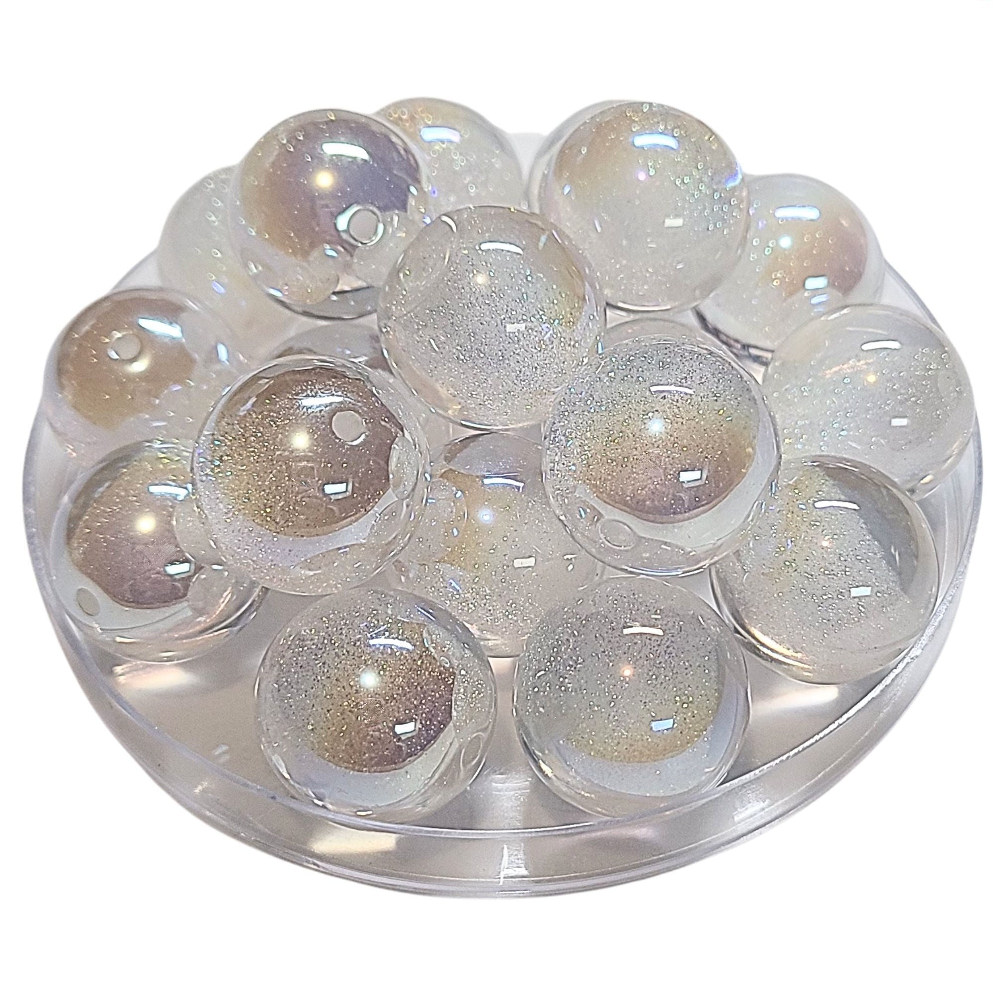 ARTSHOP Boules Glitters 261 Blanc perles acryliques x10 20 mm