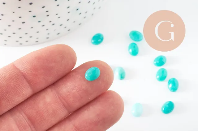 Gingerlily Cabochon ovale G10528 8x6mm jade turquoise x1
