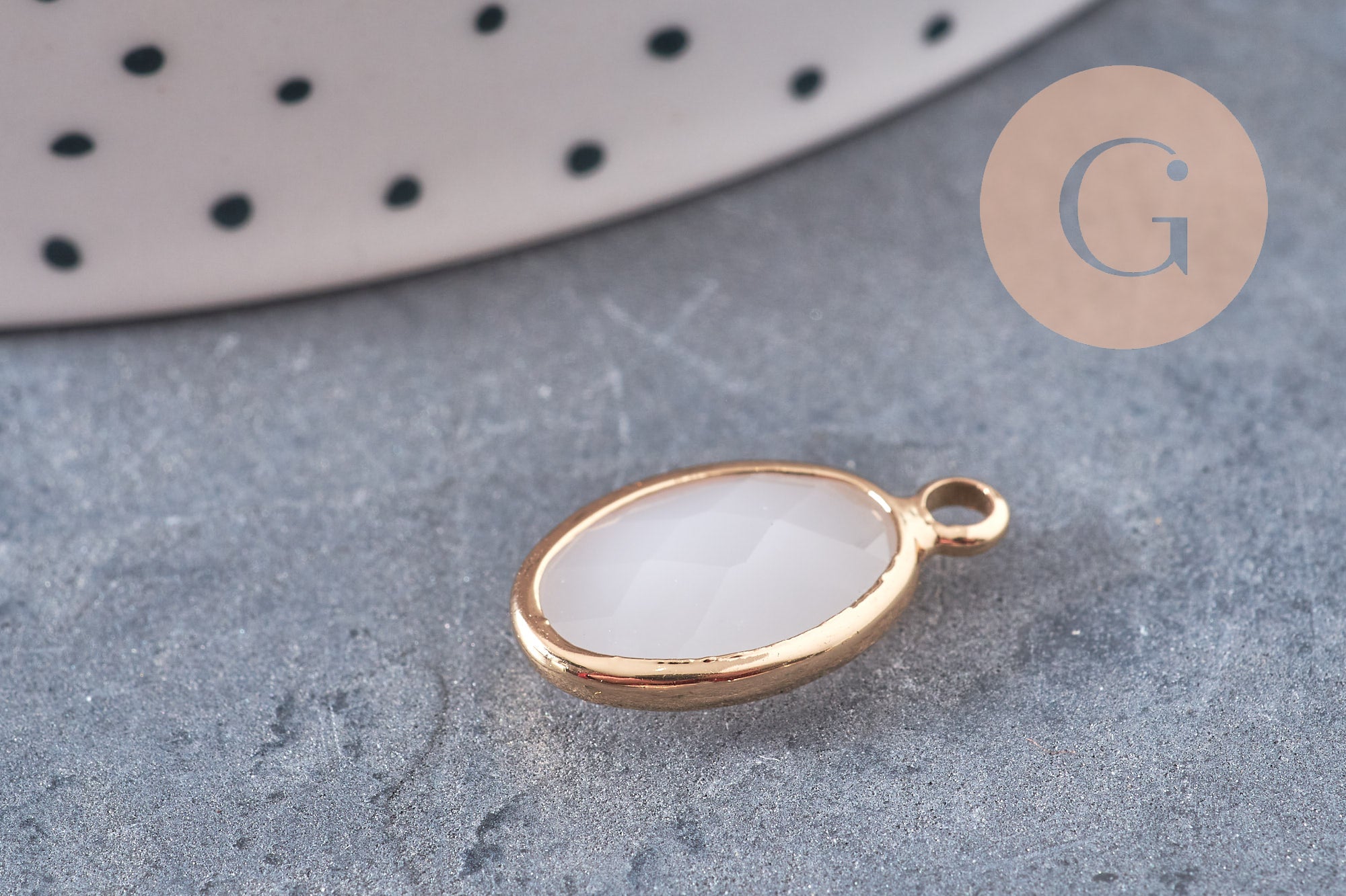 Gingerlily G10929 pendentif goutte verre blanc facetté 15,5 mm