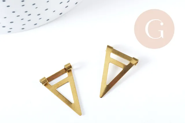 Gingerlily Pendentifs G8317 triangle laiton doré 26mm x2