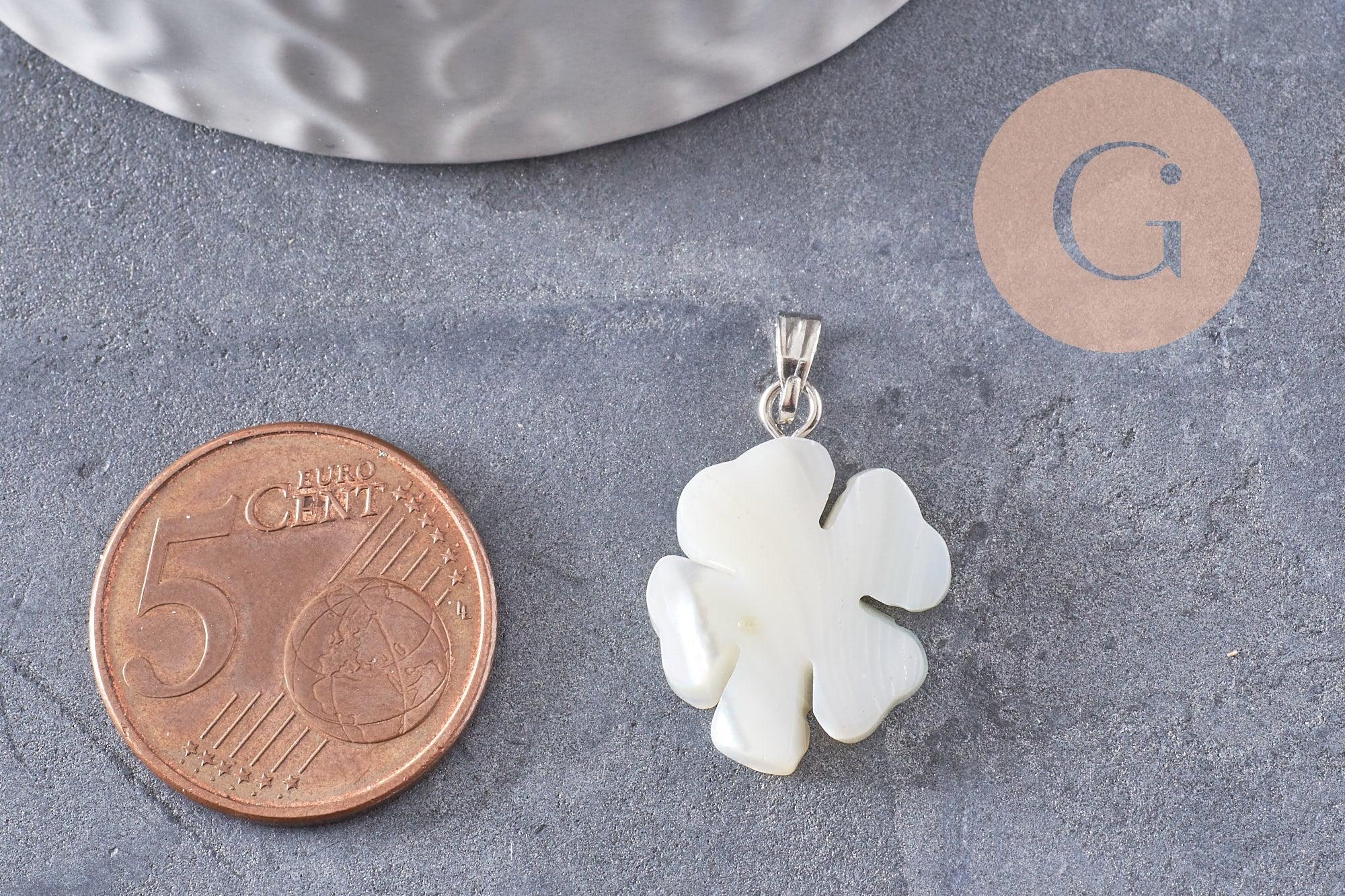 Gingerlily Pendentifs G9920 pendentif trèfle nacre blanc 20mm