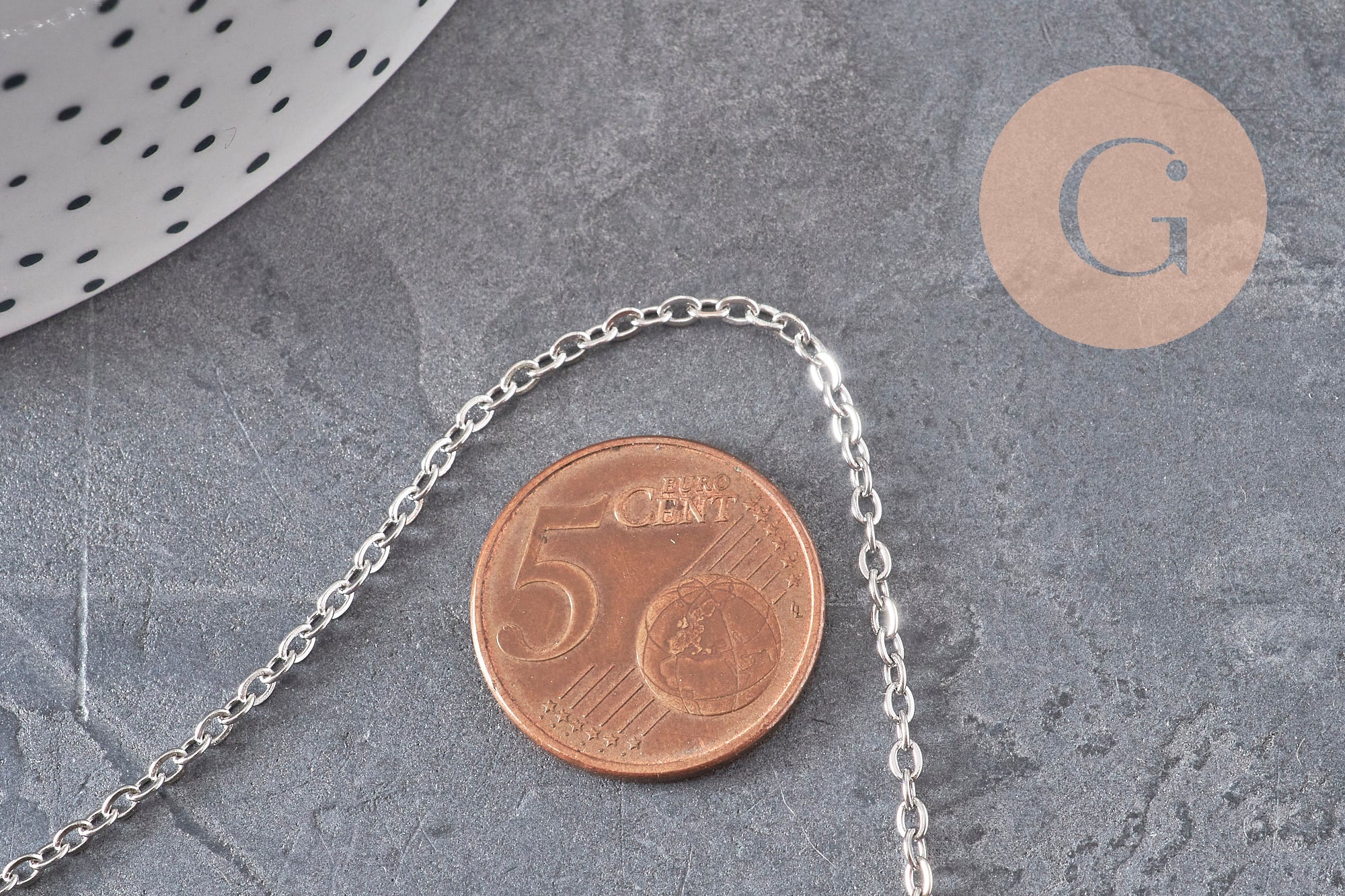 Gingerlily Chaînes collier chaîne forçat platine 2mm 37,8cm x1 inox