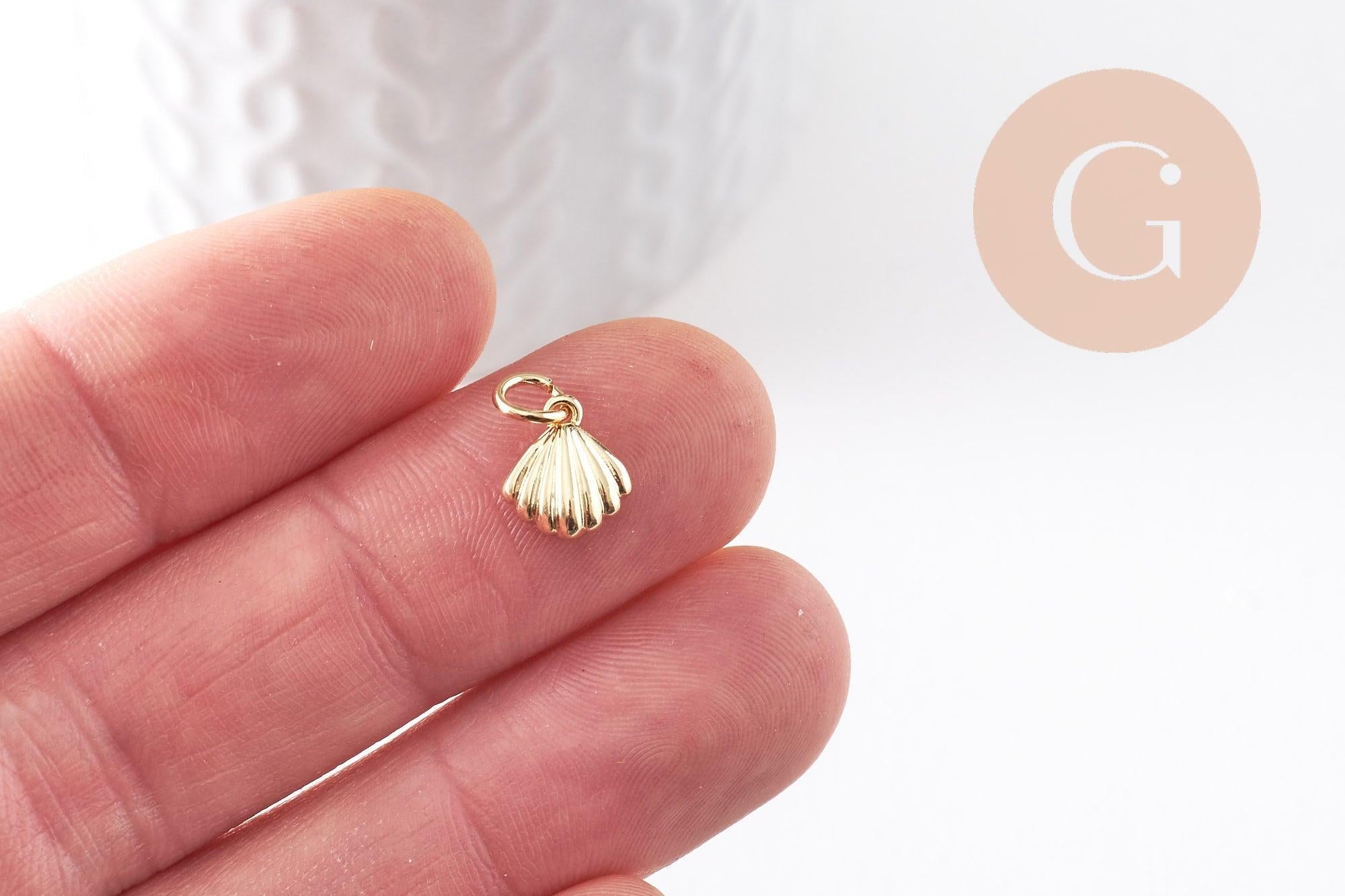 Gingerlily Pendentifs G10043 pendentif coquillage doré 9mm x2