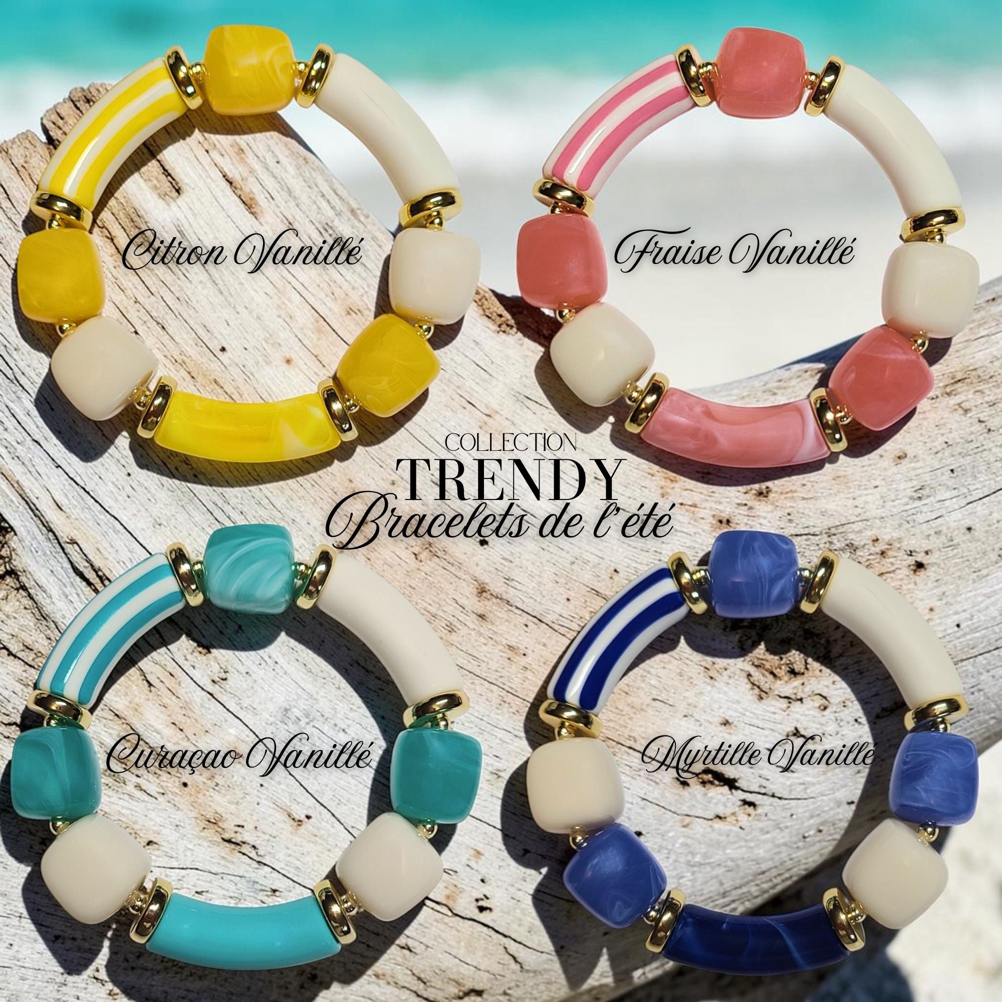 ARTSHOP TRENDY bracelet fraise vanillé monté 5,5cm