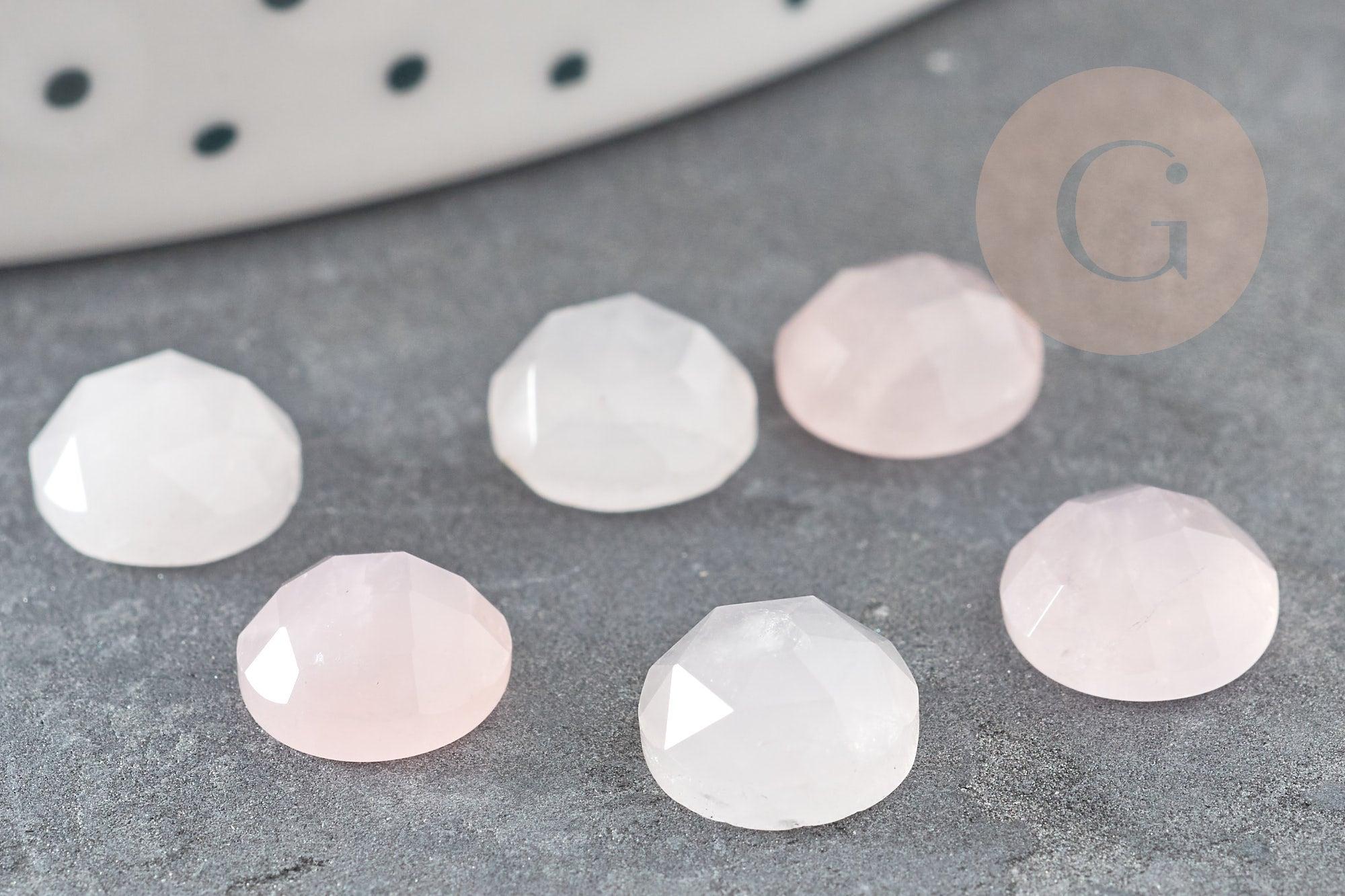 Gingerlily Cabochon quartz rose naturel 7.5mm x1