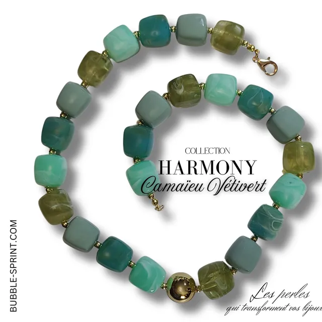ARTSHOP Harmony collier camaïeu vétivert kit à faire soi-même 50cm