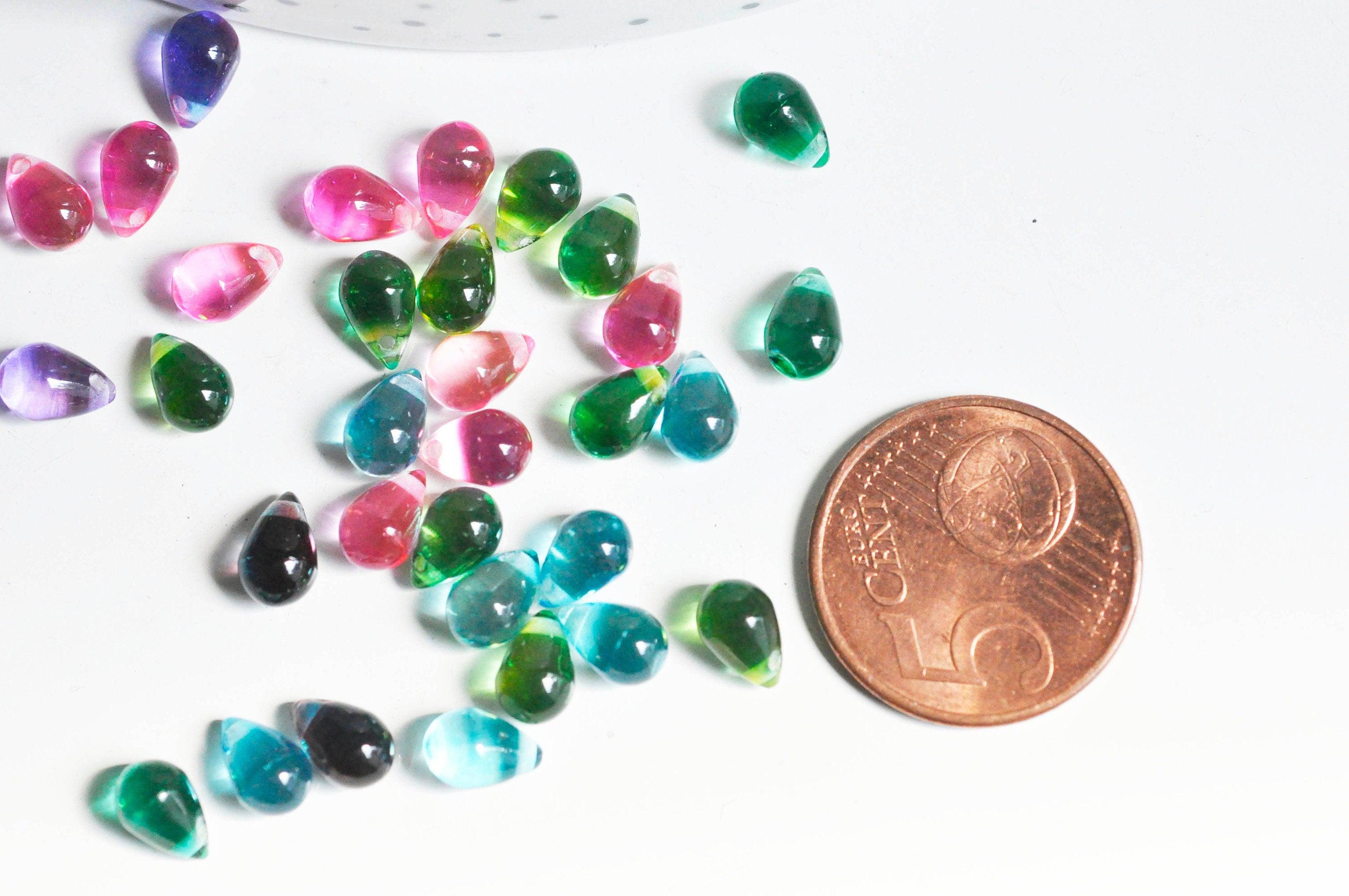 Gingerlily Perles perles cristal goutte multicolore 6-7mm x10