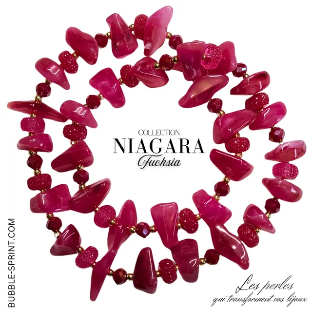 ARTSHOP Niagara collier fuchsia kit à faire 52cm