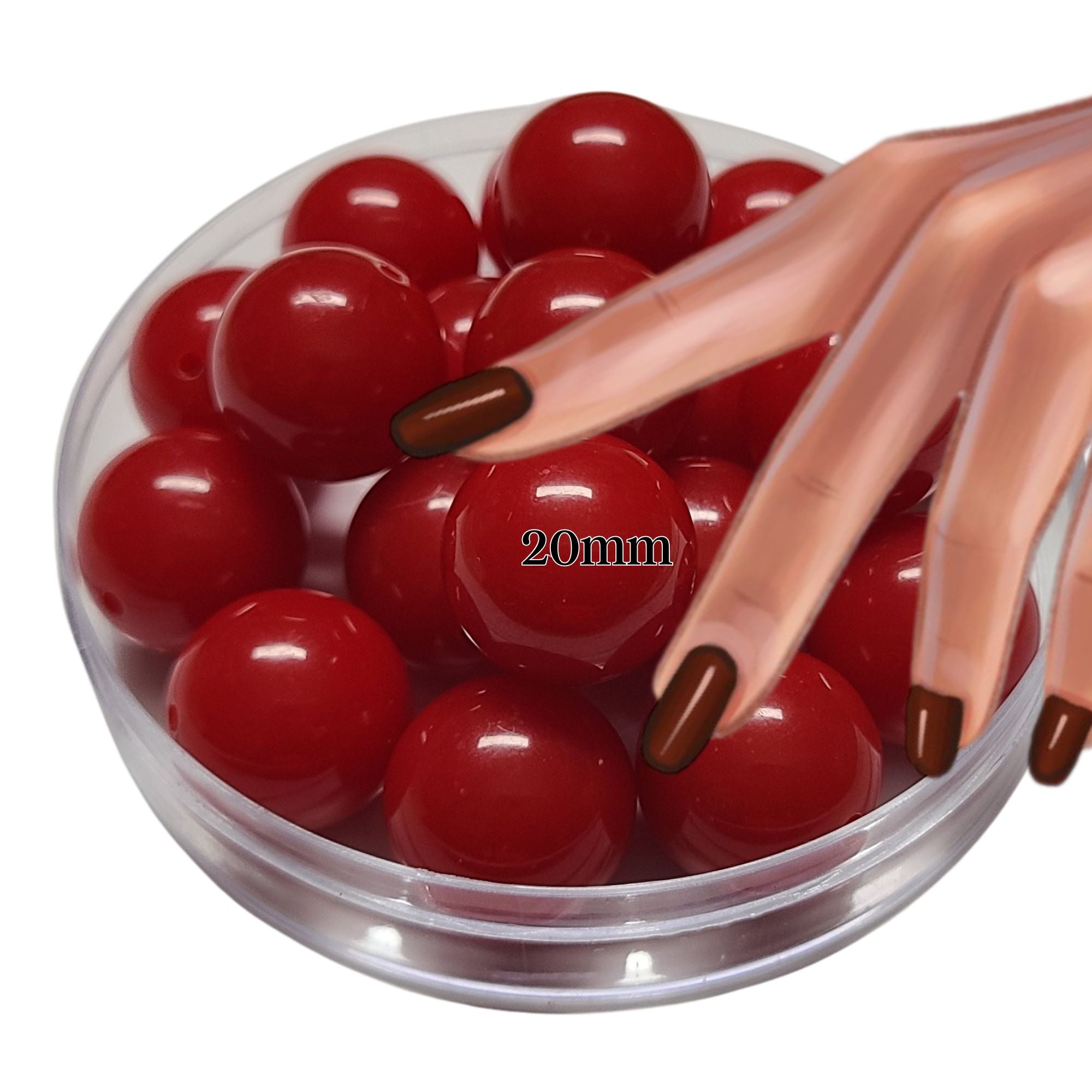 ARTSHOP Boules 20MM 53 Rouge perle brillante 20mm