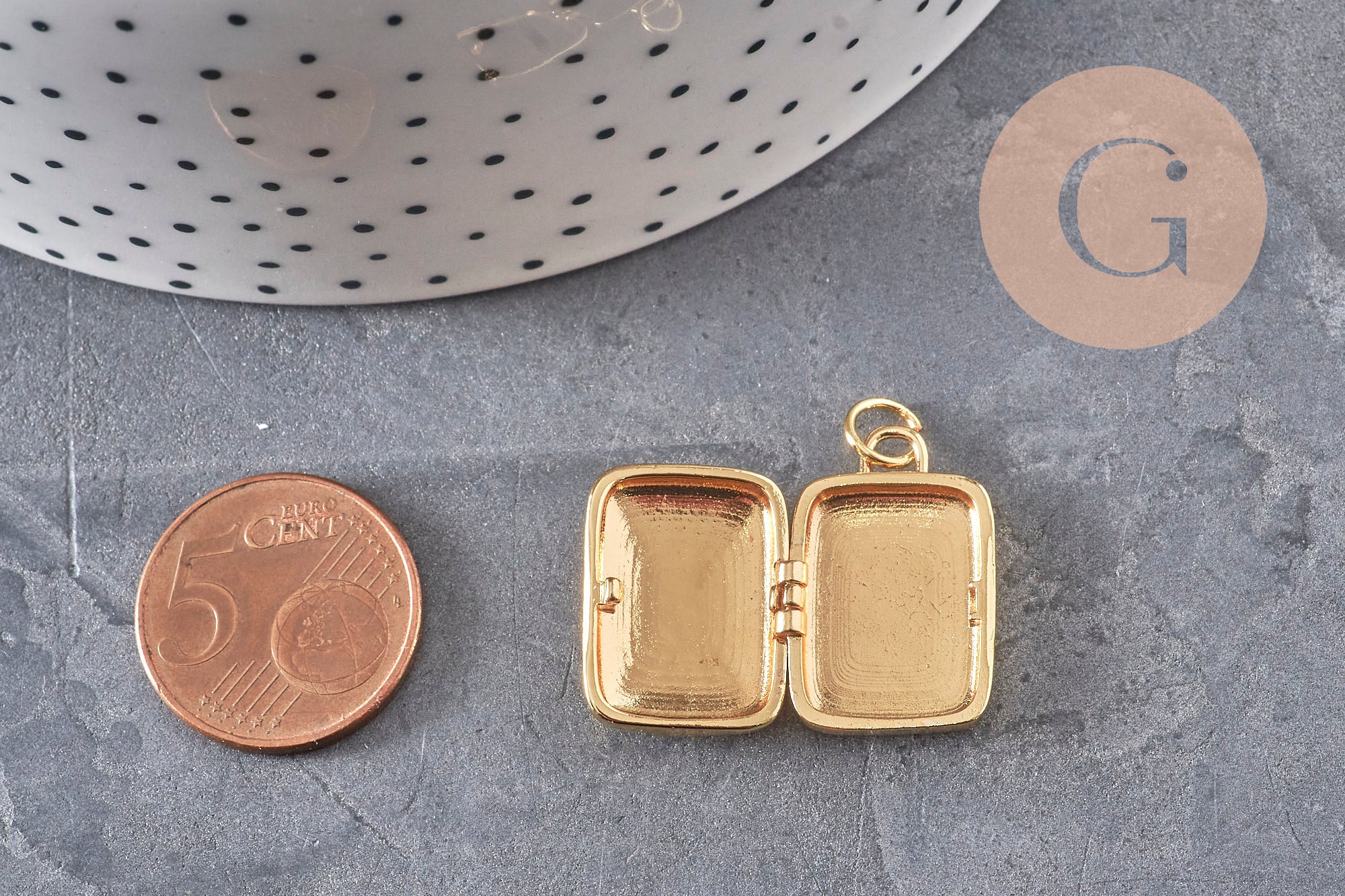 Gingerlily G11146 pendentif locket cœur doré 18K 26mm x1