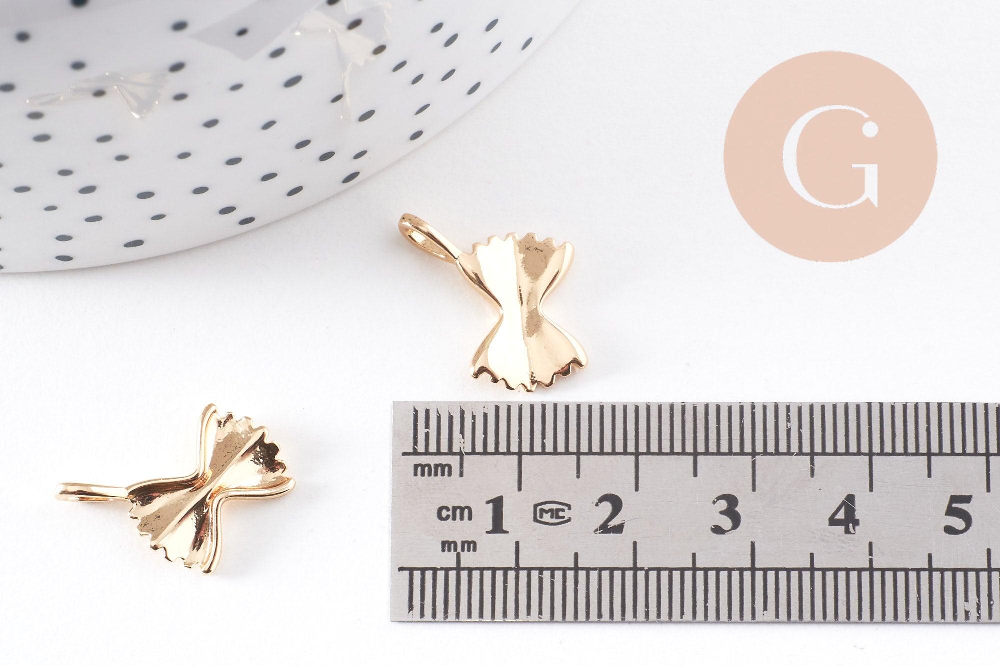 Gingerlily Pendentifs farfalle papillon doré 18k 17mm