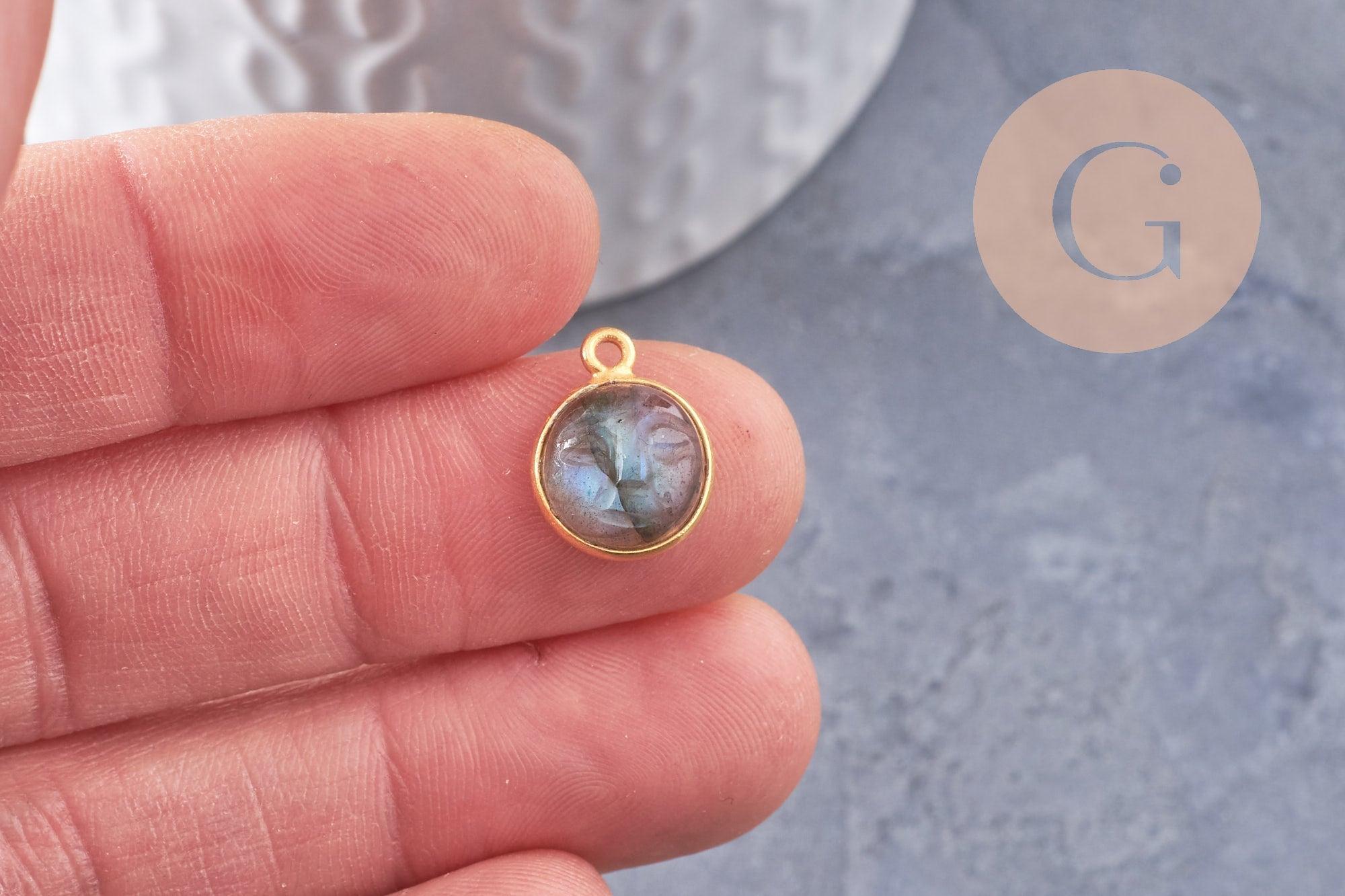 Gingerlily Pendentif lune labradorite 19mm x1 doré