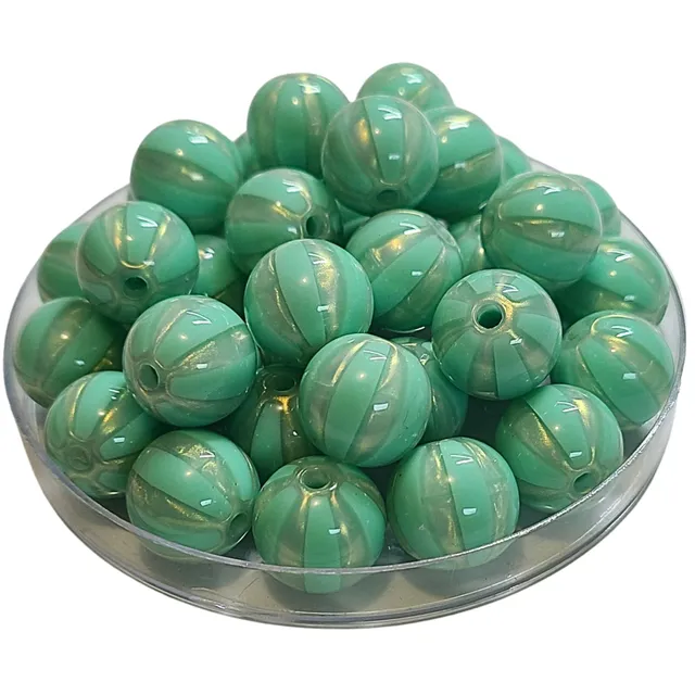 ARTSHOP 420 Boule Jade rayée irisée 16 mm x10