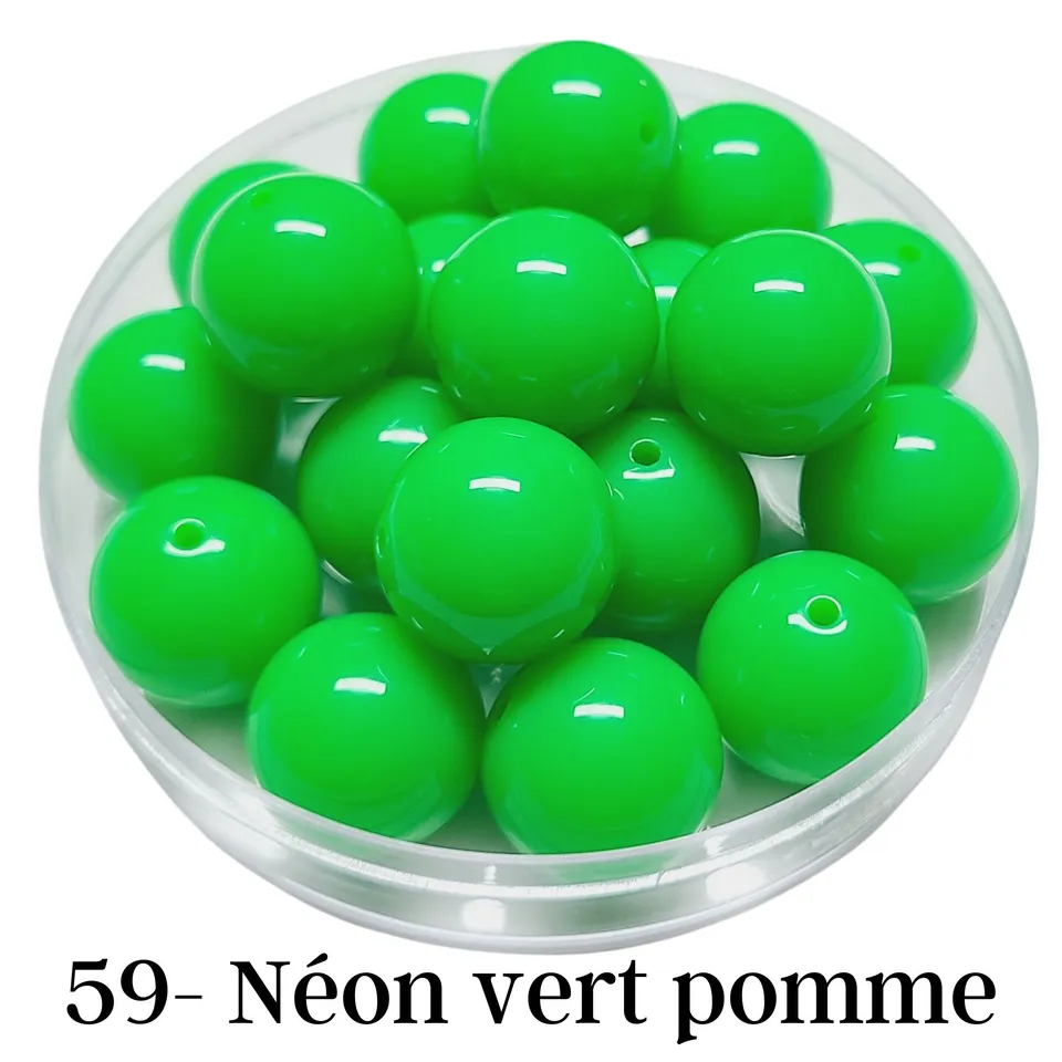 ARTSHOP Boules 20MM 59 perle néon vert pomme x1