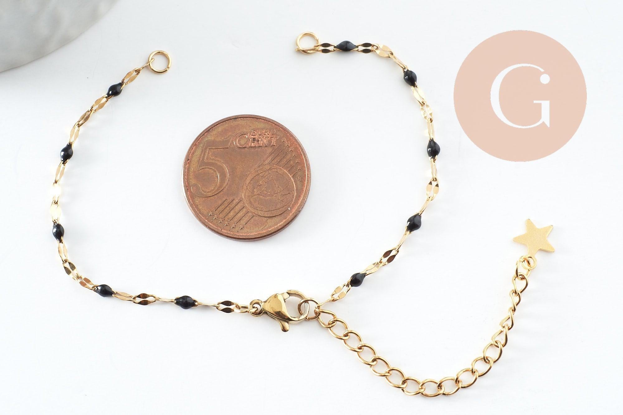 Gingerlily Apprêts Base bracelet acier doré G9592 16,2cm
