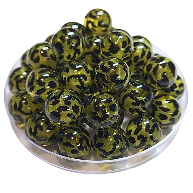 ARTSHOP 231 boules léopard olivine 16mm x15 perles