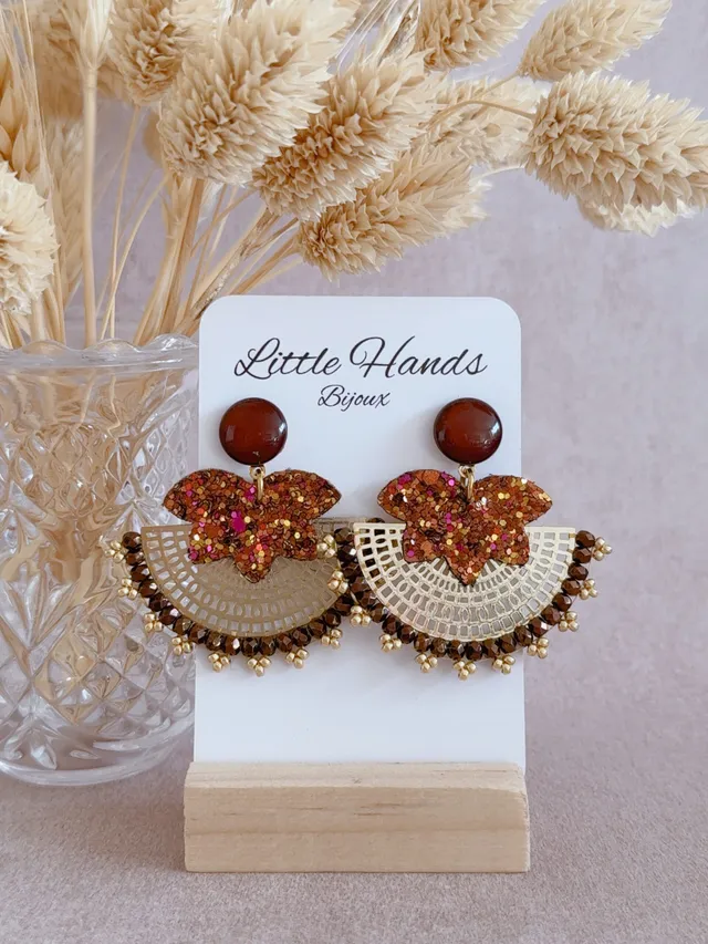 Little Hands Bijoux Aglaée 10 boucles d’oreilles fleur rose