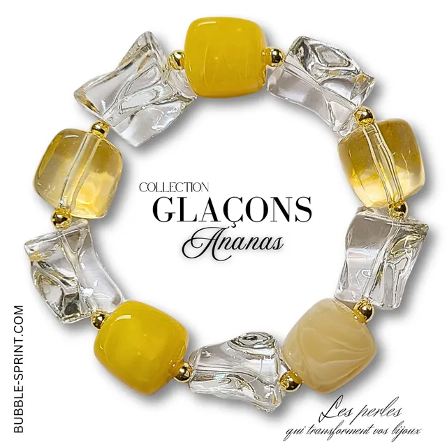 ARTSHOP Glaçons bracelet Ananas kit élastique 5,5 cm