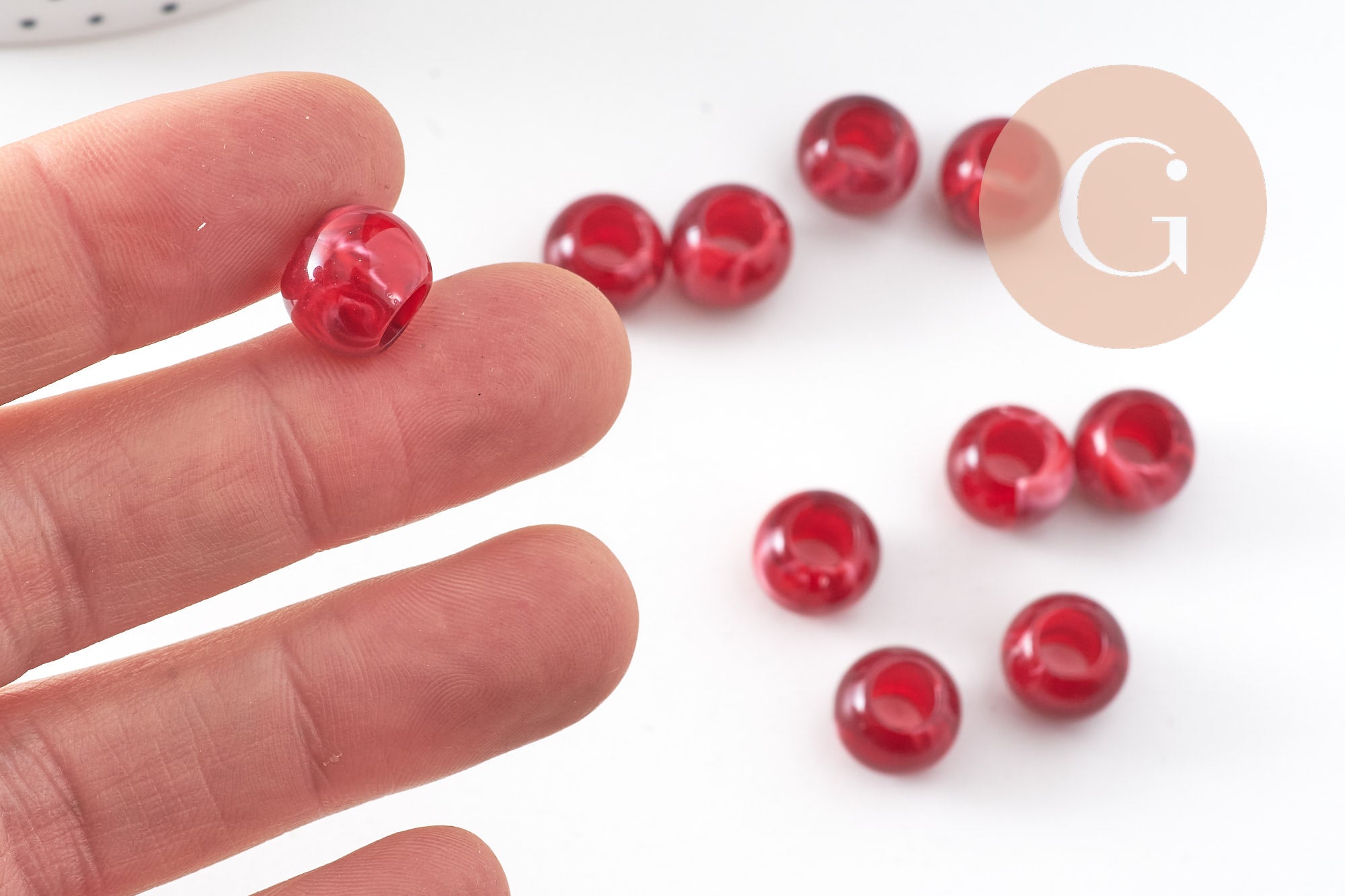 Gingerlily G10887 perle rondelle acrylique rouge 11.5mm x50