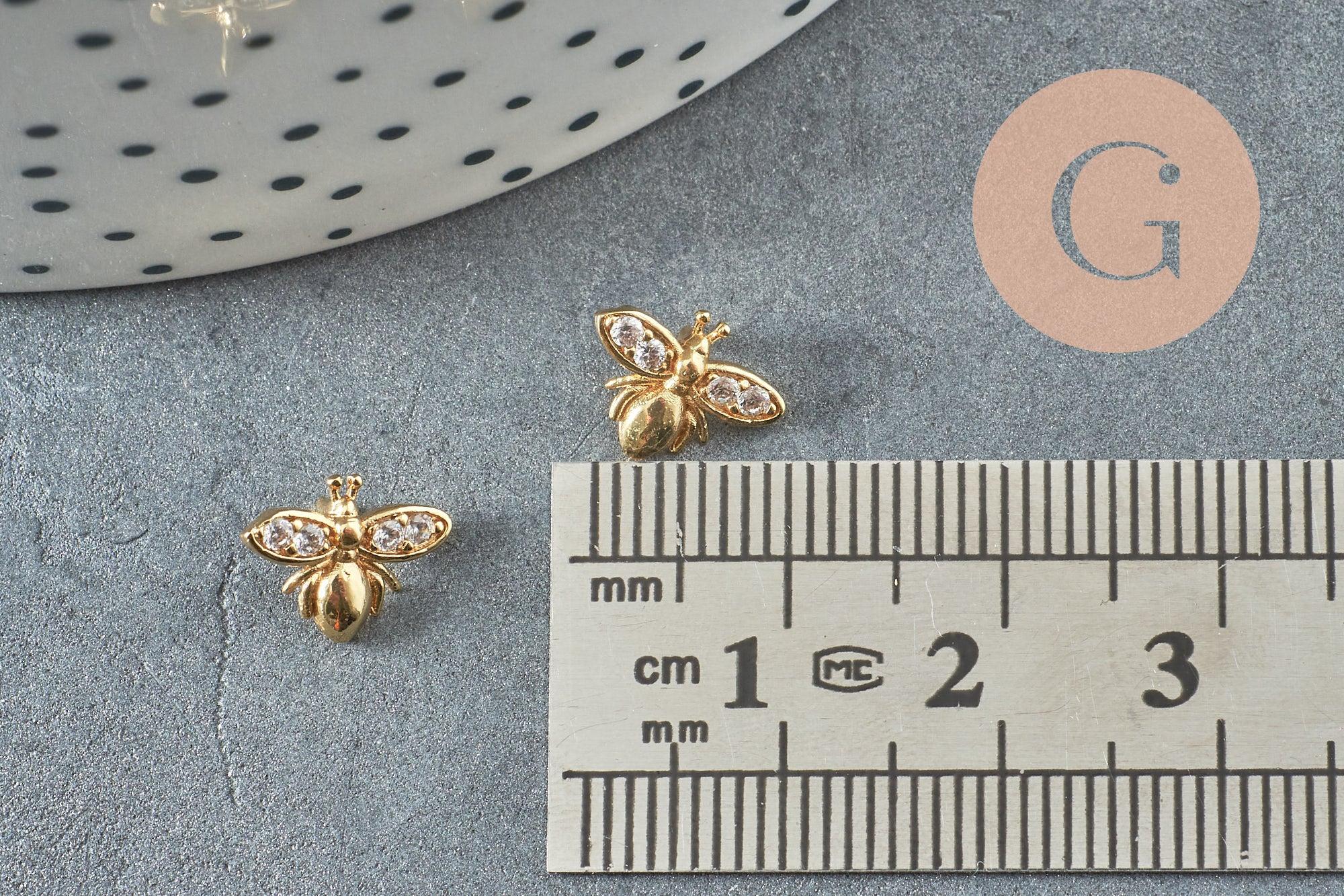 Gingerlily Apprêts G10533 cabochon abeille dorée 10mm x1
