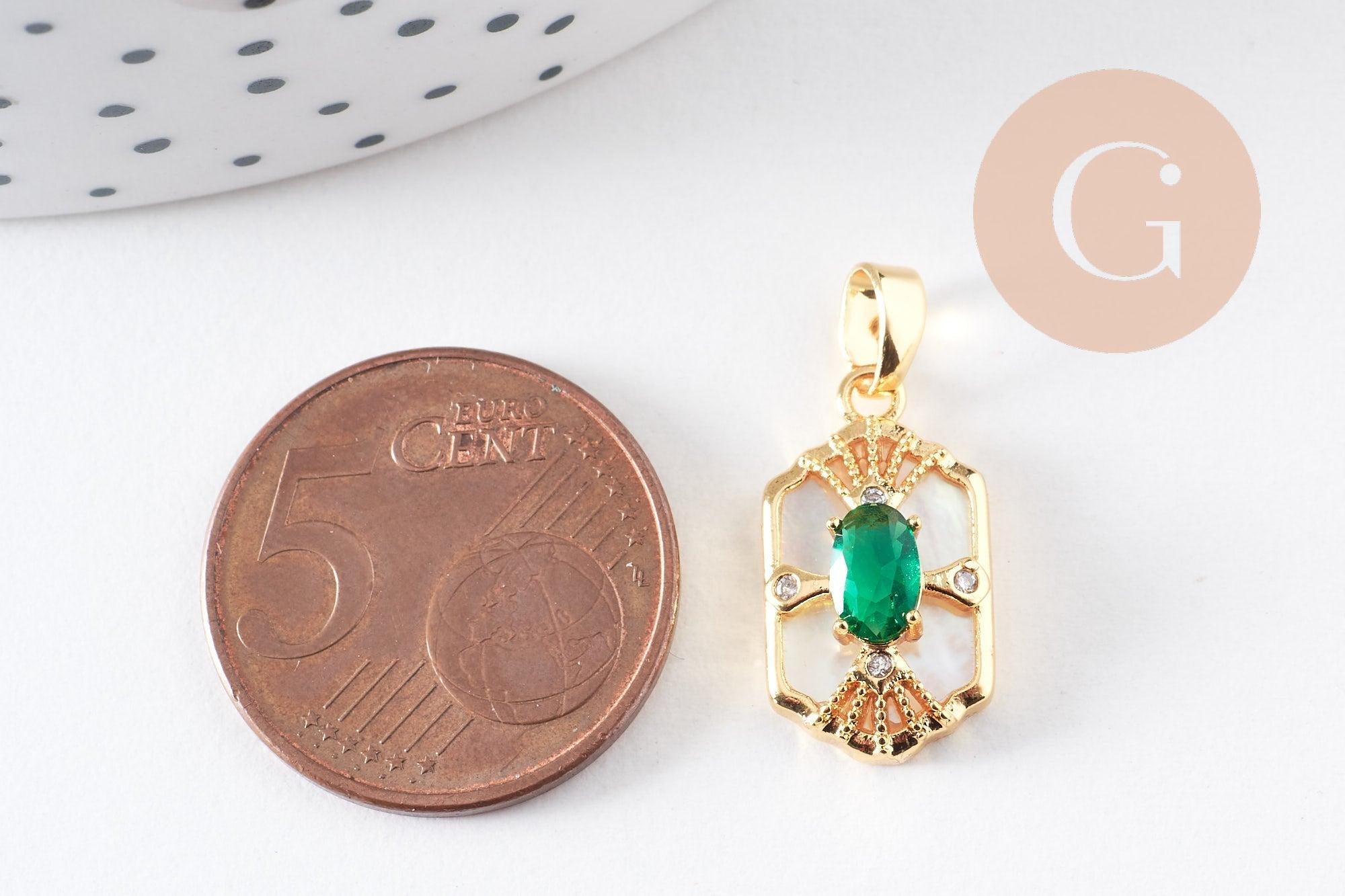 Gingerlily Pendentifs hexagone G10082 nacre 18mm x1
