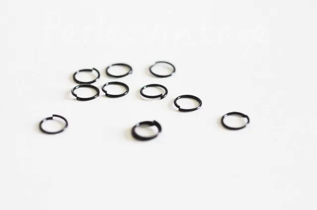 Gingerlily Anneaux ronds noirs ouverts 8mm x20