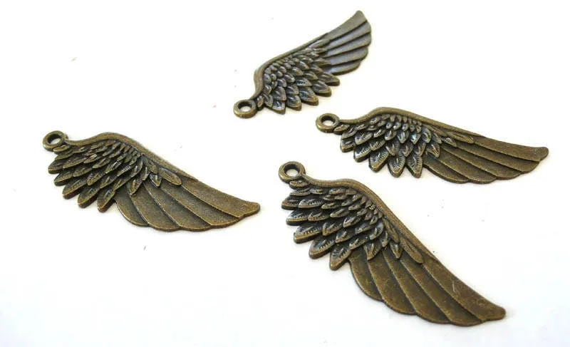 Gingerlily Pendentifs DIY breloque grande aile bronze 5,6cm sans nickel
