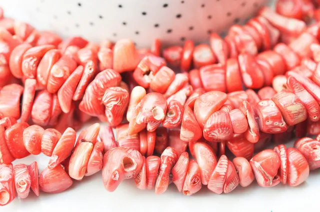 Gingerlily G4067 perle chips corail rouge fil 160 perles