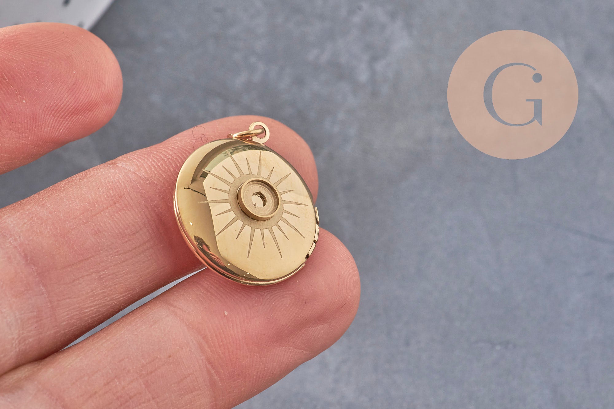 Gingerlily G10972 locket soleil acier doré 23 mm
