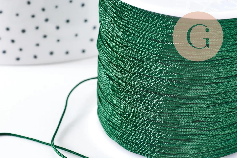 Gingerlily Cordon vert foncé tressé polyester 0,8mm 1m G10673