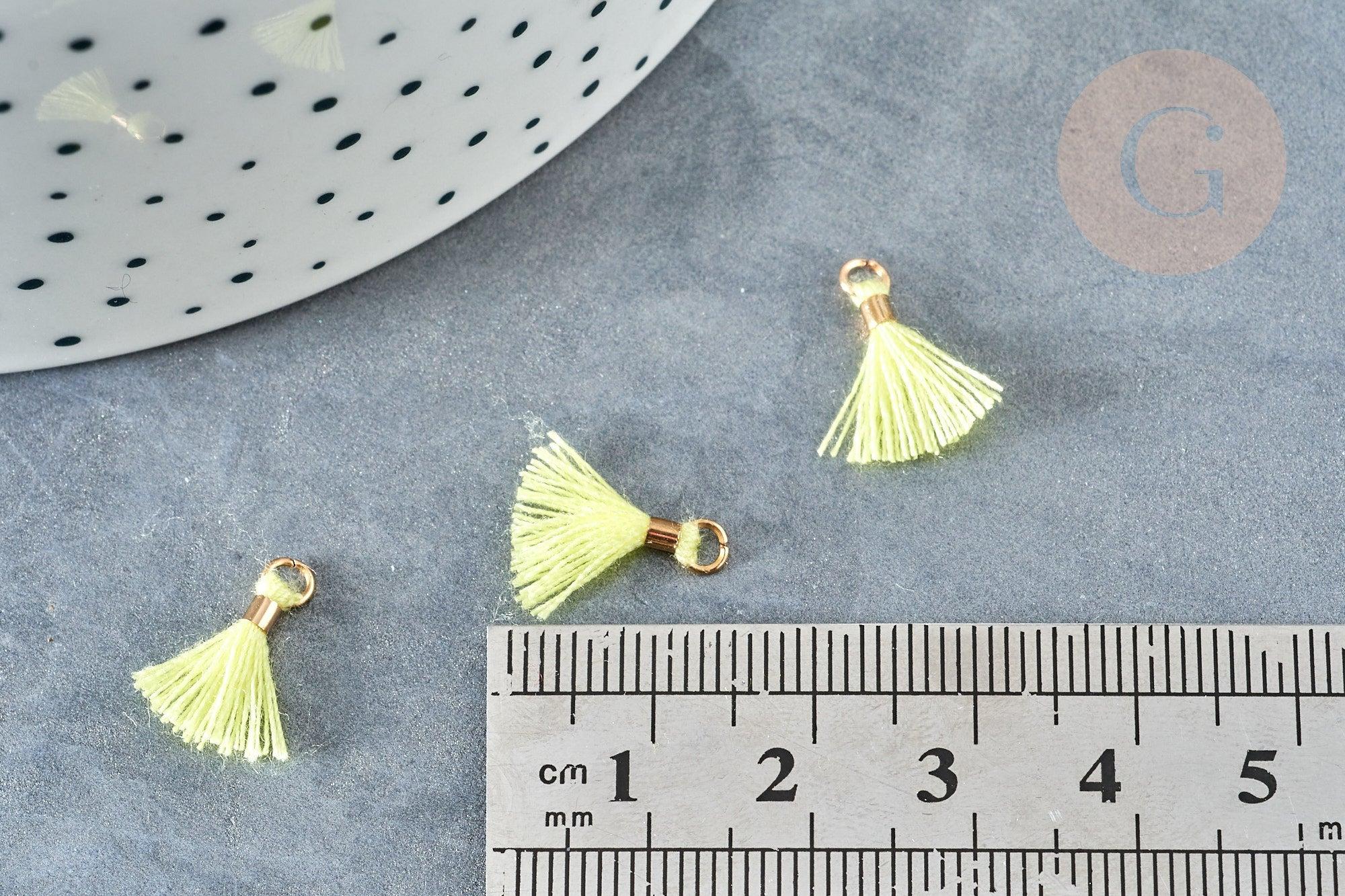 Gingerlily Pendentifs G8219 breloque pompon jaune clair x10