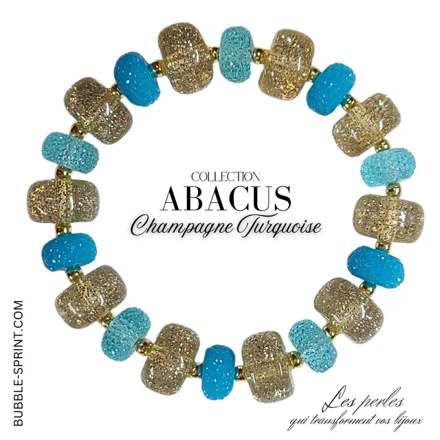 ARTSHOP Abacus Bracelet Champagne Turquoise Kit/Monté