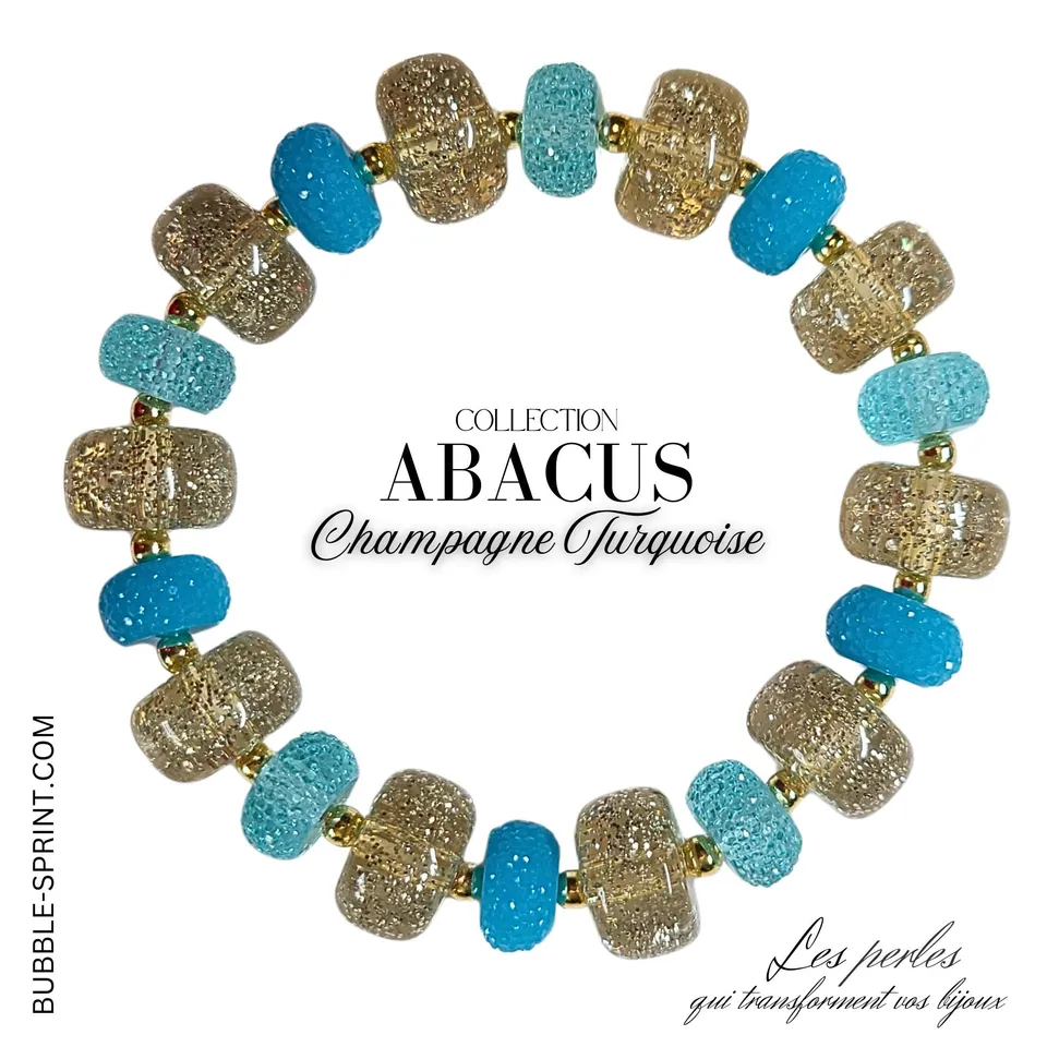 ARTSHOP Abacus Bracelet Champagne Turquoise Kit/Monté