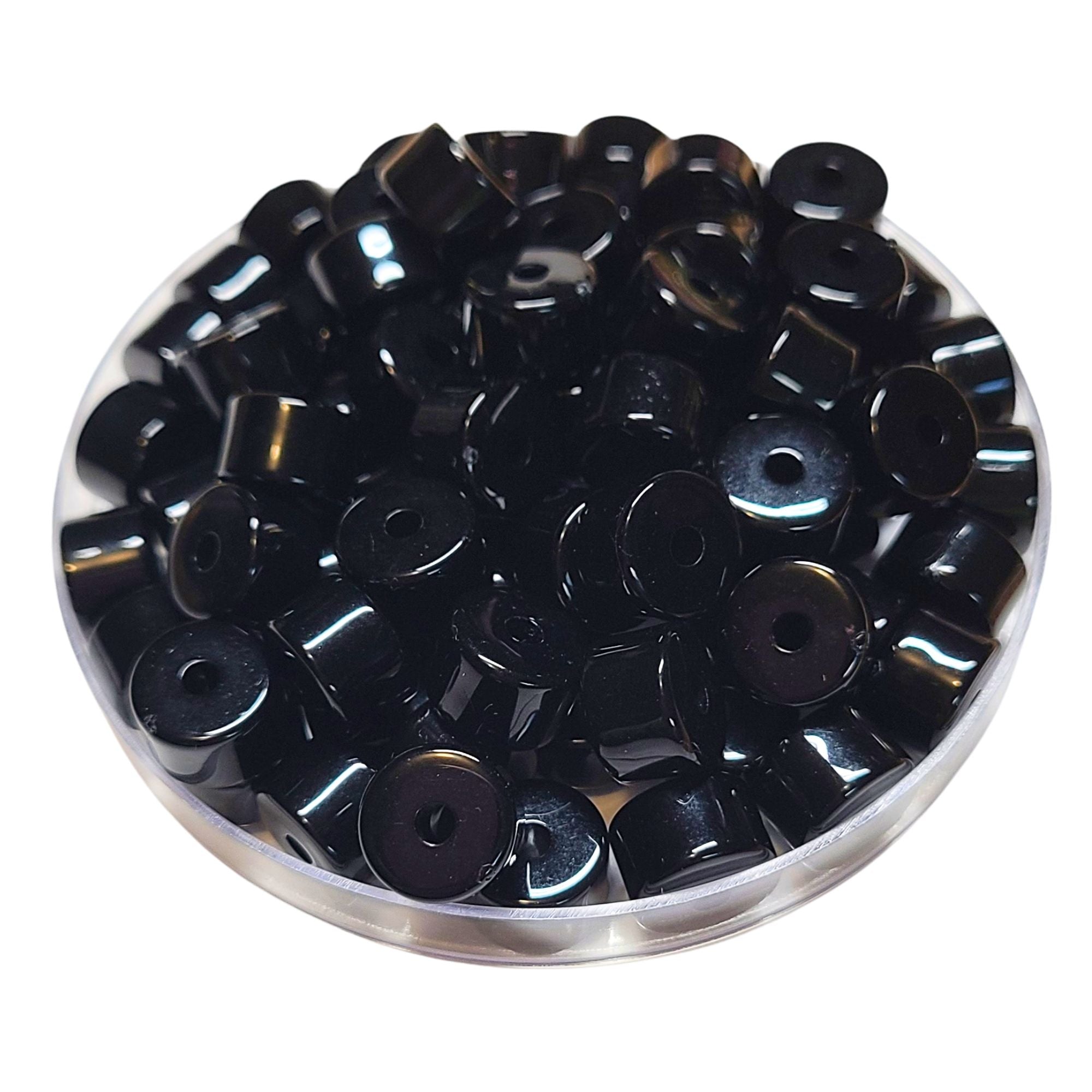 ARTSHOP 1/4 de tubes cylindre 18 perle résine noir 12MM x6
