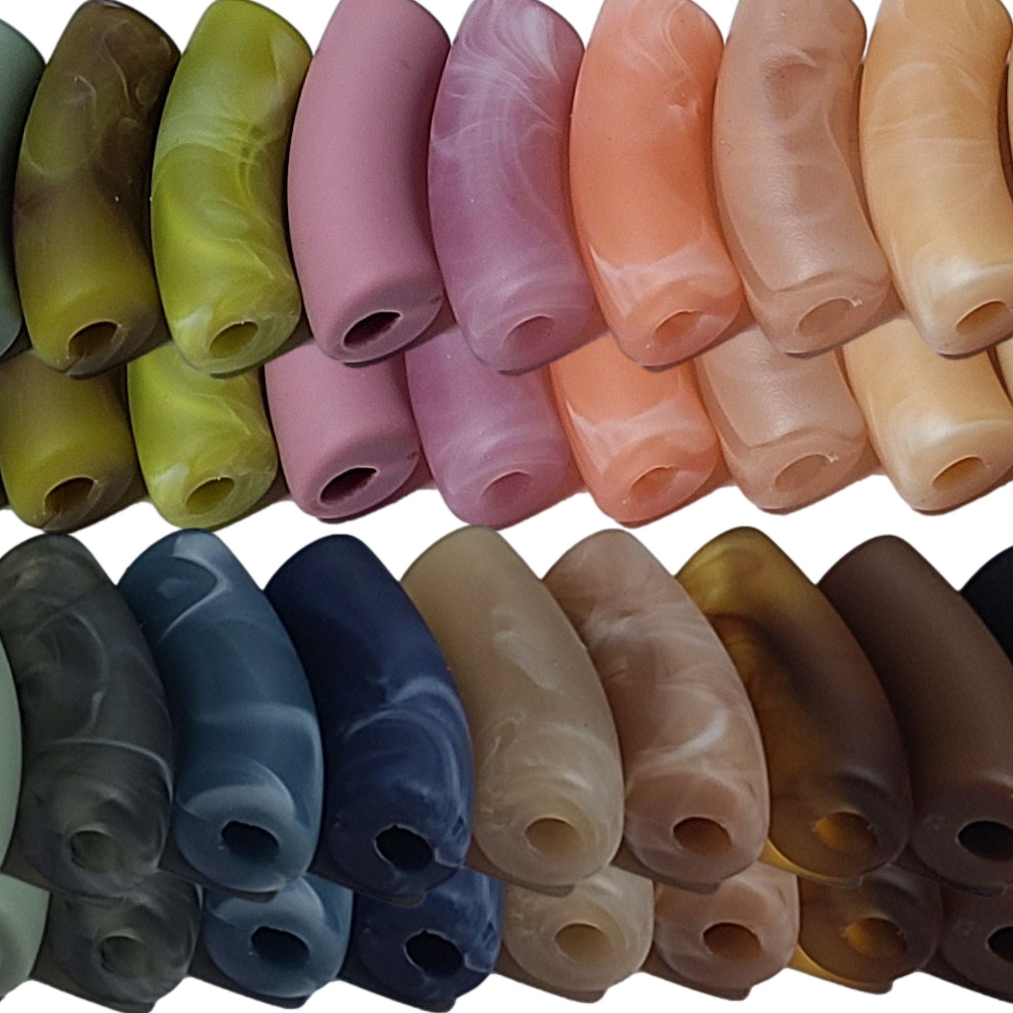 ARTSHOP Tubes 12MM incurvé Terra cotta marbré mat x1
