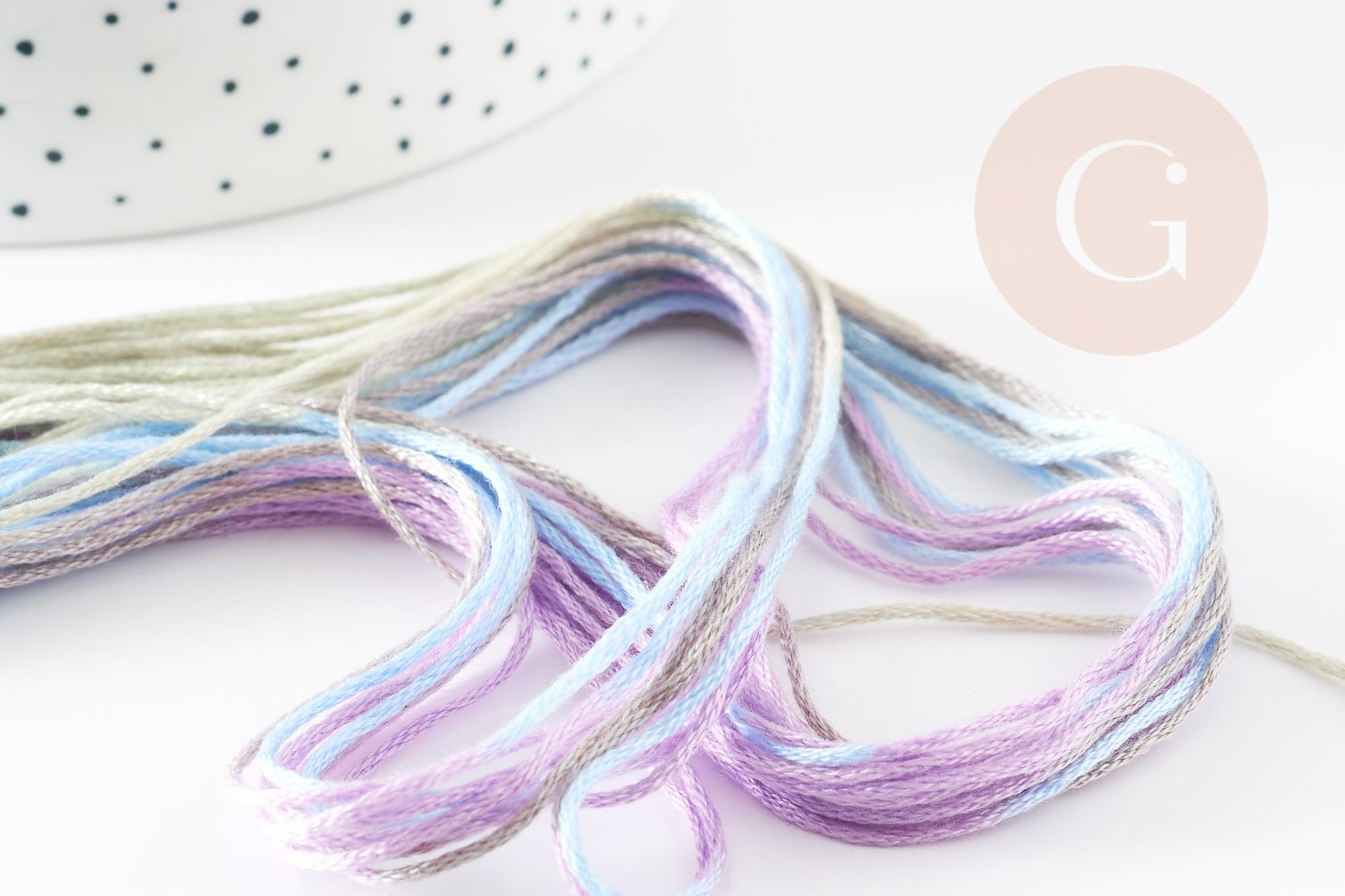 Gingerlily Fil à Broder Dégradé Bleu Violet 0.5mm 8m