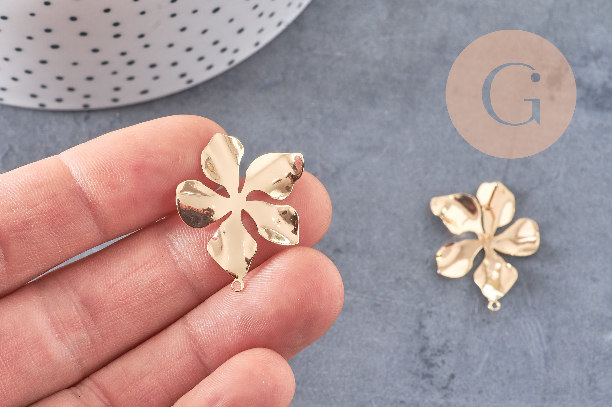 Gingerlily G10757 boucles d'oreilles fleur doré 18K x2