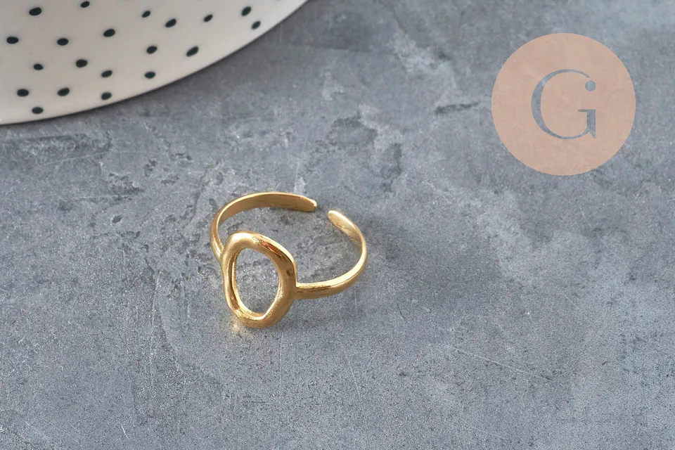 Gingerlily G11261 support bague cercle acier doré taille 57