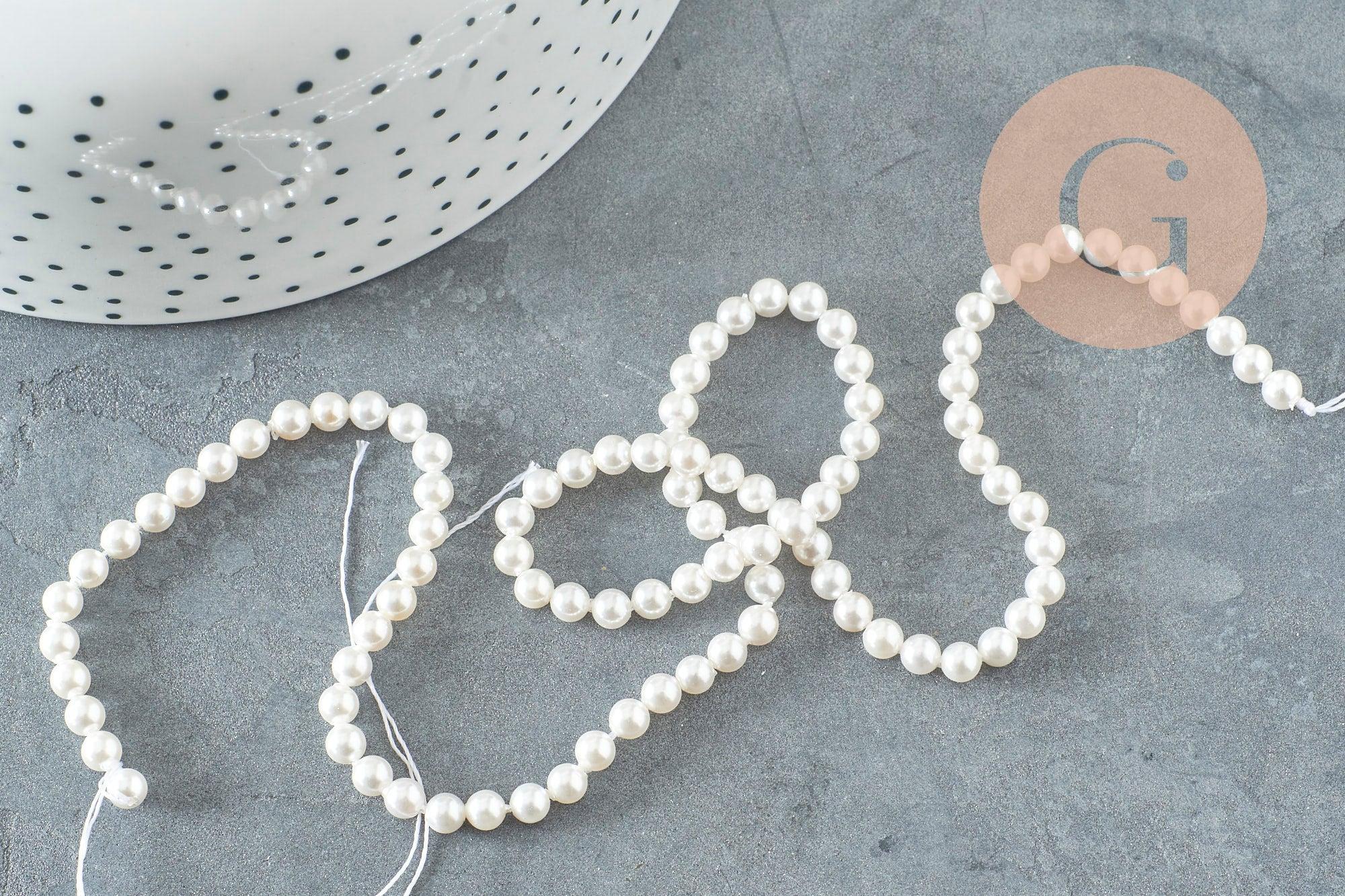 Gingerlily G9033 perles coquillage nacré blanc fil 40 cm