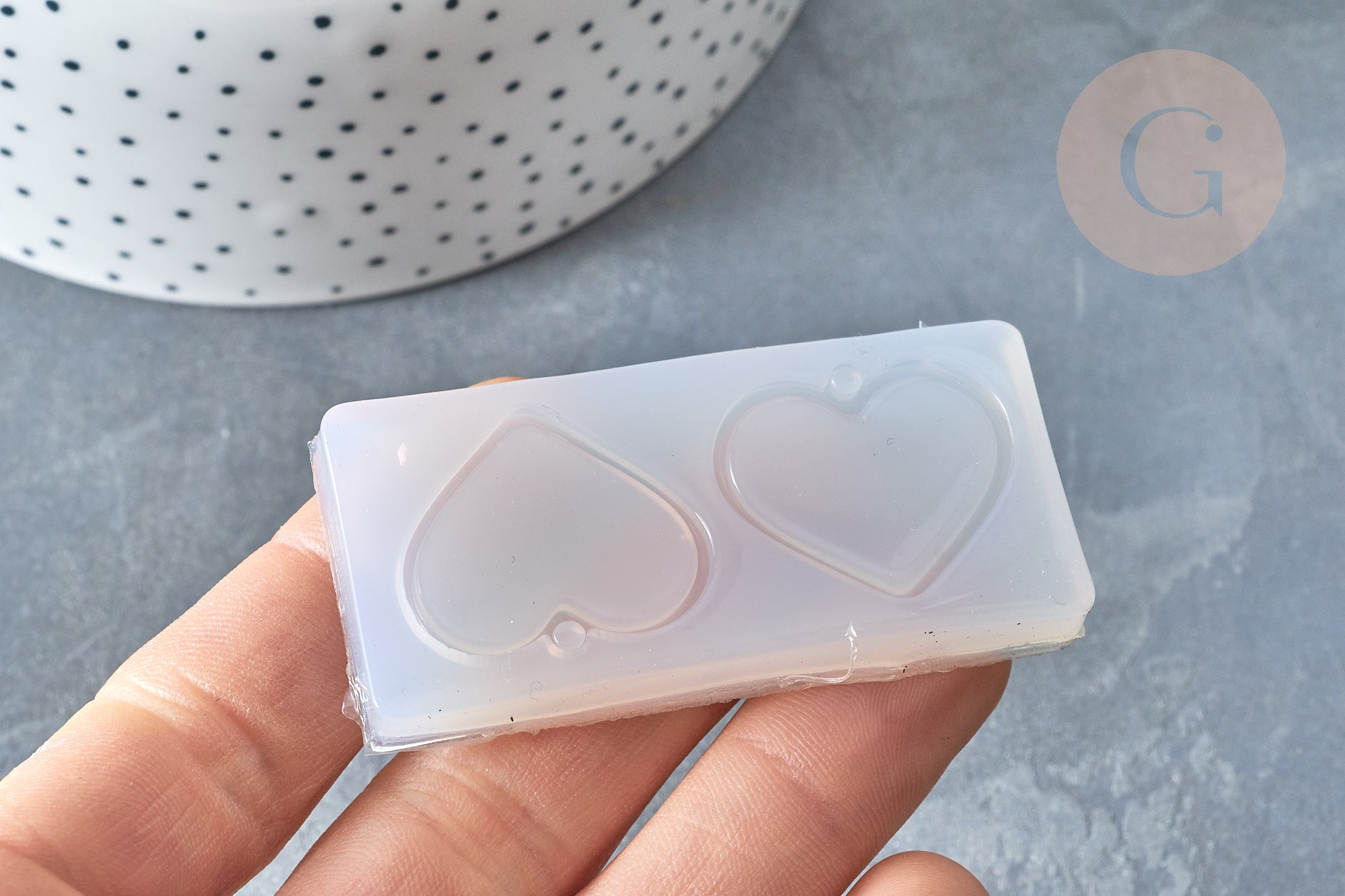 Gingerlily G7990 moule silicone cœur résine pendentif 63mm x1